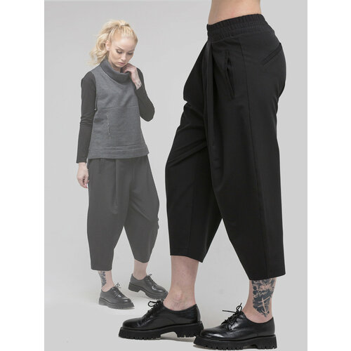 фото Брюки багги lk urban dress, размер 48, черный, черный матовый