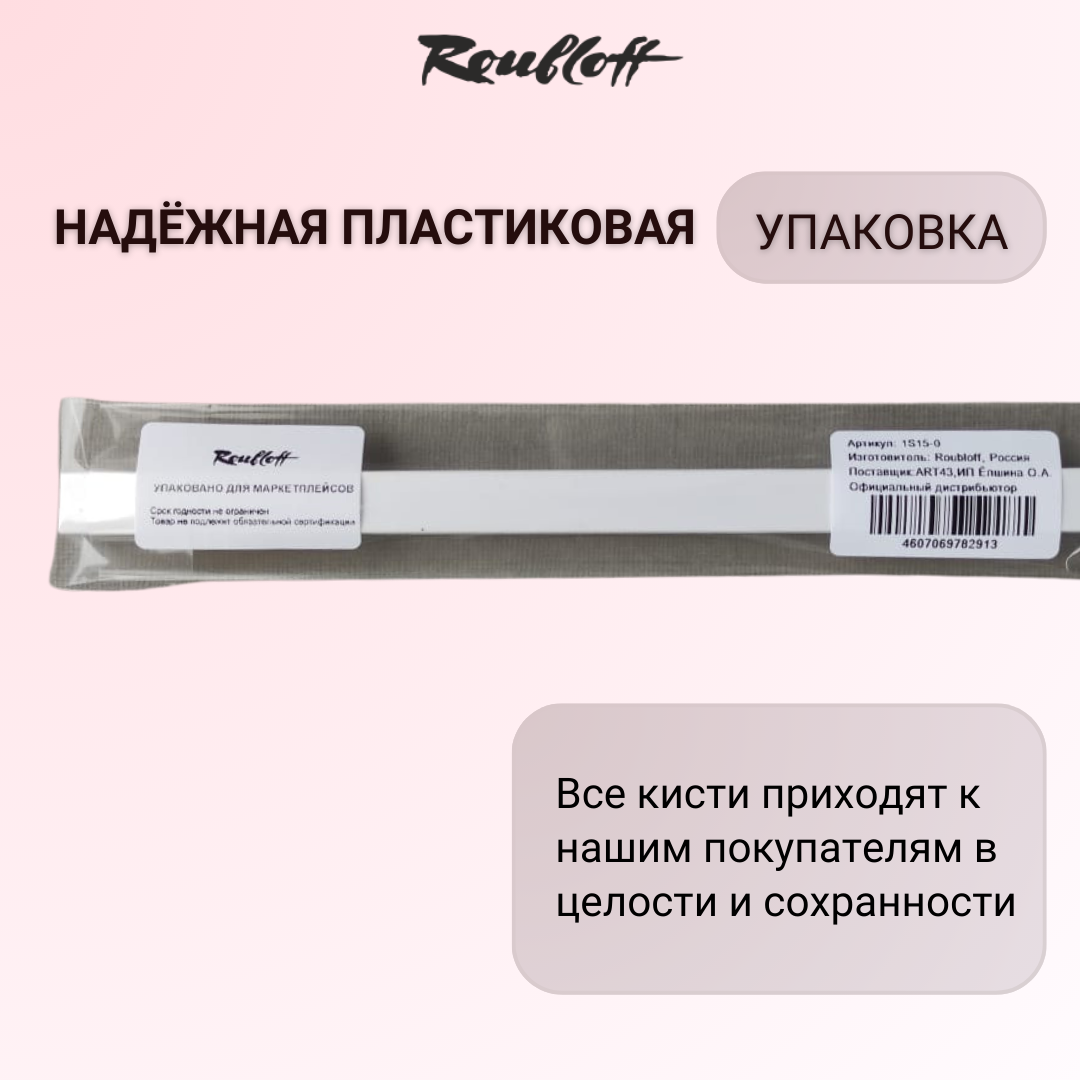 Набор 2 кисти Roubloff "Страйпер-Лайнер" №0 и №00 из синтетики для френча, тонких линий, геометрии — фото 1