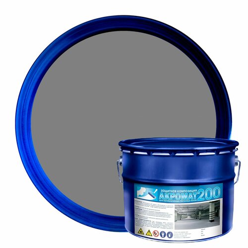 Краска для бетонных полов износостойкая Мицар акромат 200 Быстросохнущая Полуматовое покрытие 10кг 10683₽
