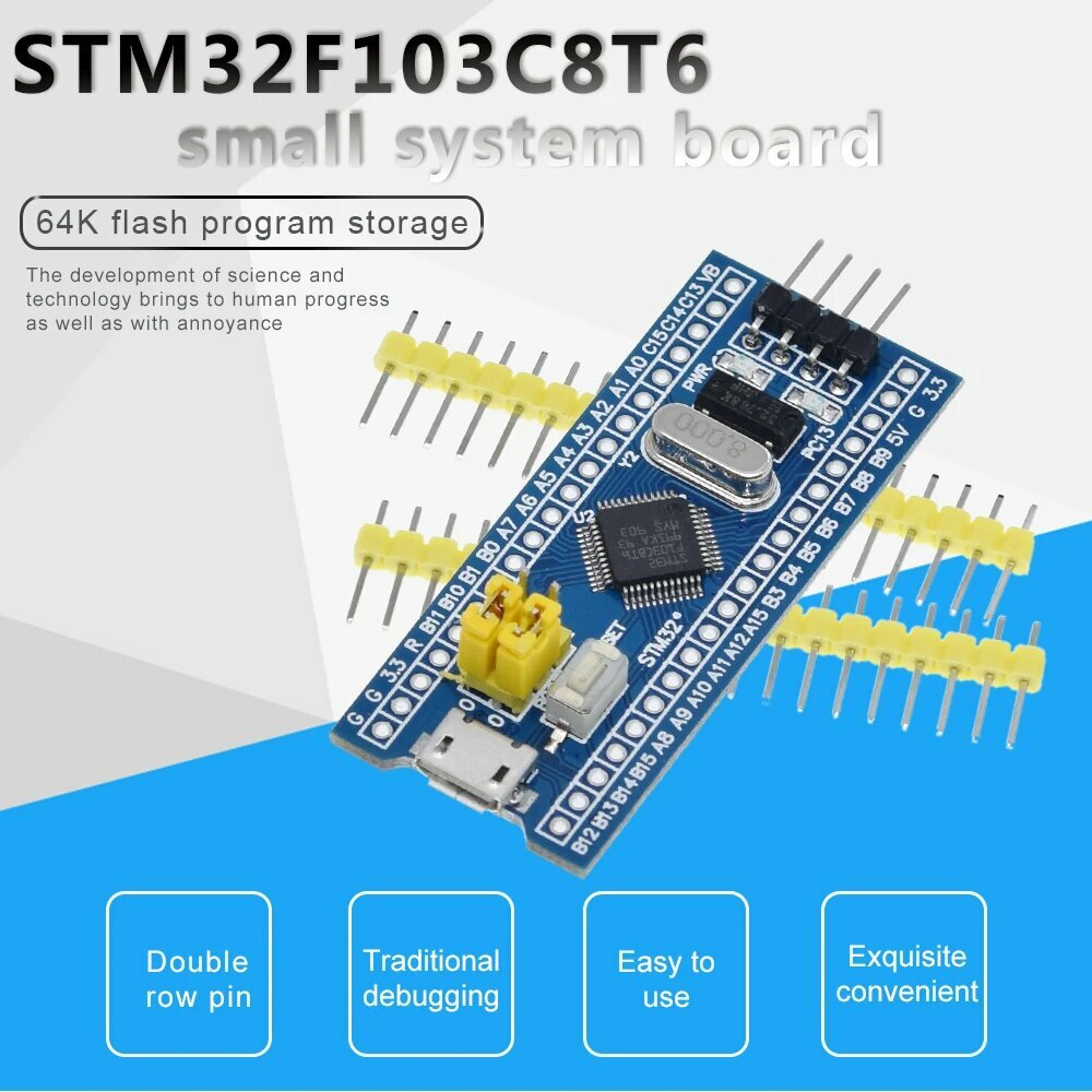 TZT STM32F103C8T6/CH32F103C8T6 Минимальная плата разработки STM32F401/STM32F411 с программатором ST-LINK V2, 1 SET STM32F103C8T6 — фото 1