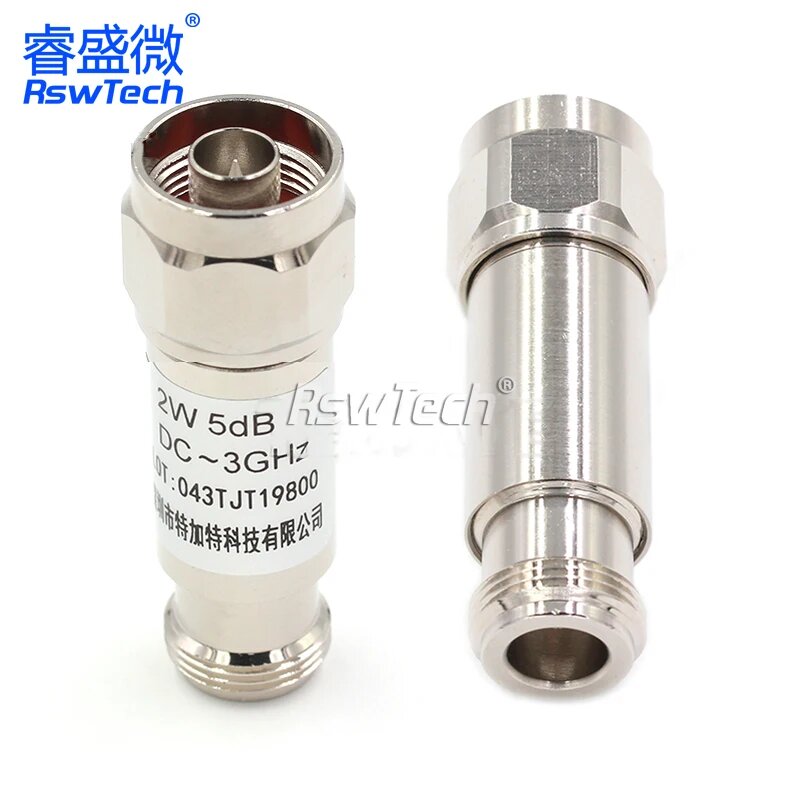 Коаксиальный аттенюатор RSWTECH N-JK 2W 1-30 дБ, N-JK 2W 5DB