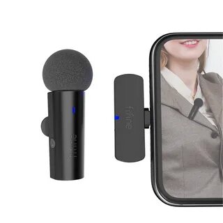 Петличный микрофон Fifine "M6", беспроводной, для интервью, кардиоидный, черный, USB-C — фото 1