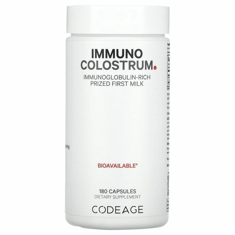 Картинки Codeage, Immuno Colostrum, Молозиво, поддержка иммунитета, 180 капсул