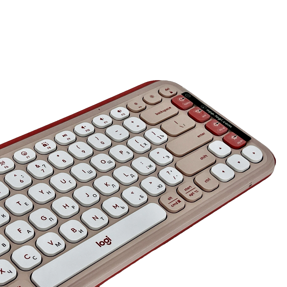 Клавиатура Logitech POP Icon Rose&White, мембранно-механический тип, для ПК — фото 1
