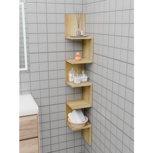 Навесная полка, ЛДСП, 3 секции, цвета бетон оксид серый, 105x25x25 см