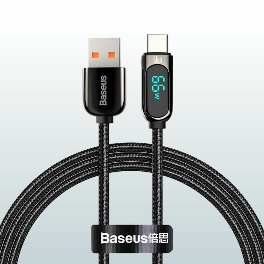 Кабель type-c 2м Baseus Display / быстрая зарядка type c для телефона / провод type c / шнур тайп си — фото 1