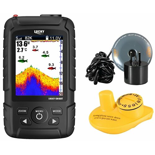Эхолот с беспроводным и проводным датчиками LUCKY Portative Echo Sounder FF718LICD-WT
