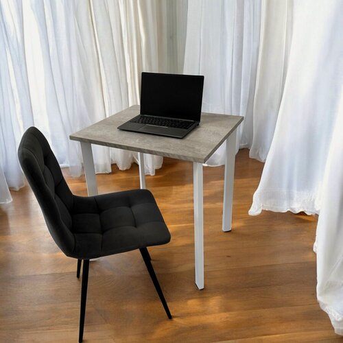 Изображение товара Письменный стол/ цвет столешницы Бетон светлый, 70*60 см. Ножки белые