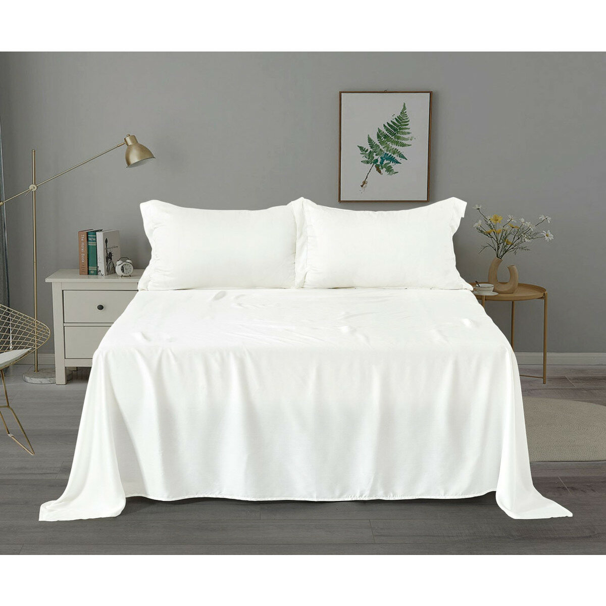 Простыня тенсел однотонная Valtery PTO-7 240x250