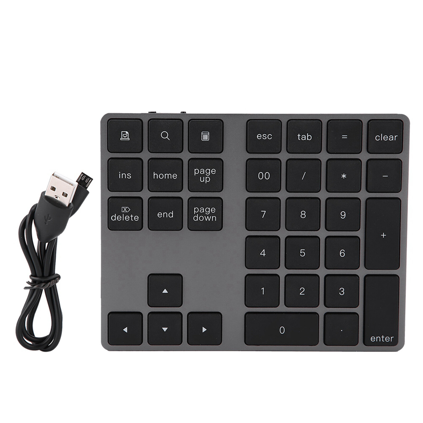 34-ключ беспроводной Bluetooth Mini Numpad Numeric клавиатура для Apple & PC, компактная черная беспроводная клавиатура с 34 клавишами с подсветкой