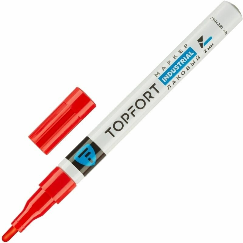 Маркер Topfort "Industrial", лаковый, 2 мм, красный (ZP1101)