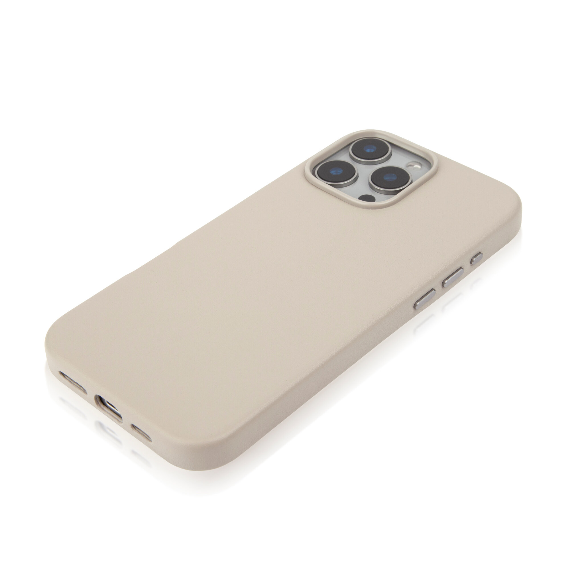 Люксовый кожаный чехол Broscorp на Apple iPhone 16 Pro Max (Айфон 16 Про Макс), натуральная кожа, титановый серый — фото 1