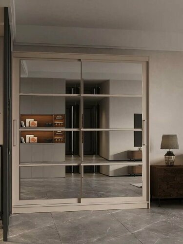 Изображение товара Шкаф-купе гранд ЛДСП 1,6м кашемир с зеркалами