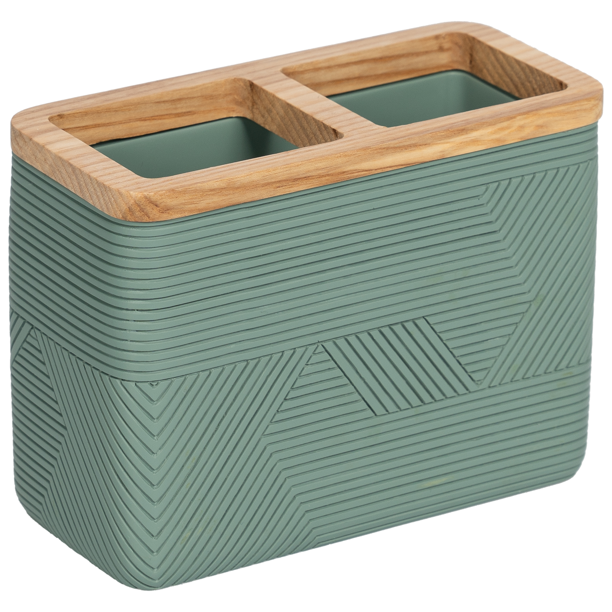 Стакан для зубных щёток Vidage Инта с разделителями полирезин цвет зеленый