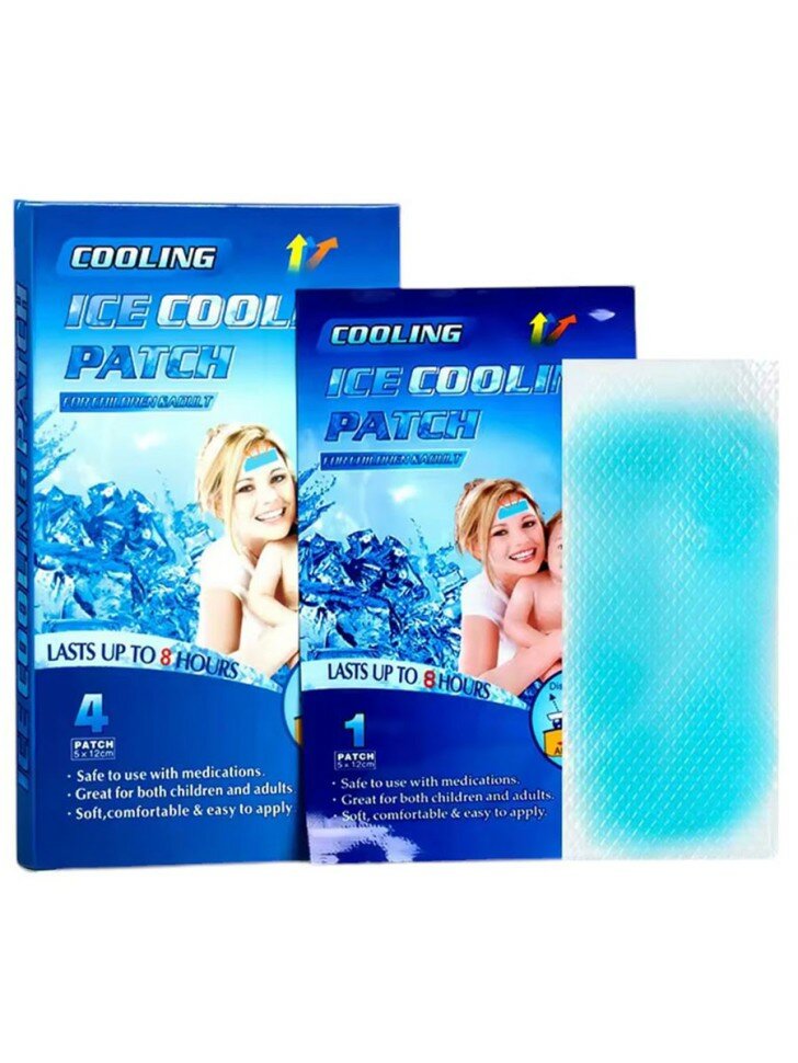 Пластырь Ice Cooling Patch охлаждающий для снижения температуры Kongdy 4 шт — фото 1