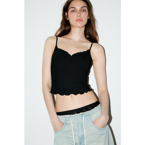 фото Топ спортивный befree young casual, размер l/xl, черный