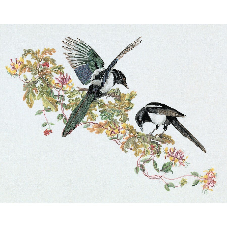 Набор для вышивания Сороки канва лён 36 ct 60 х 70 см THEA GOUVERNEUR 1075