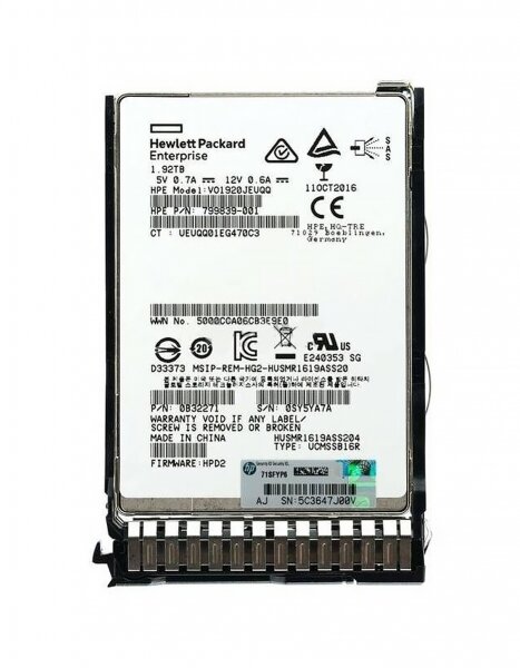 Жесткий диск HP 802888-B21 1,92Tb SAS 2,5" SSD