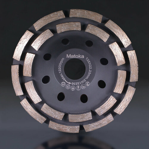 фото Чашка алмазная зачистная двухрядная 125 мм / matoka / м14 , 1 шт.