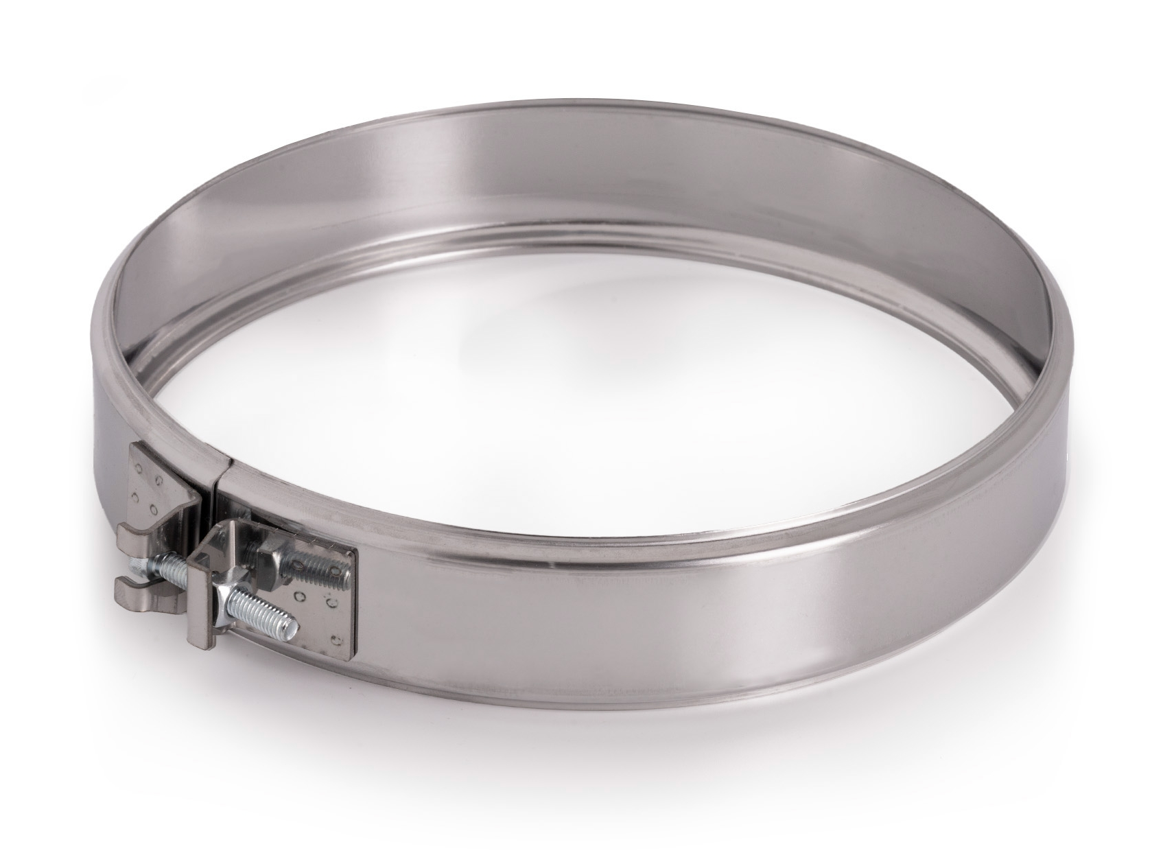 Хомут обжимной Сталь Мастер для дымохода  из нержавеющей стали толщиной 0 5мм  серебристый  диаметр 180мм   строительство и ремонт