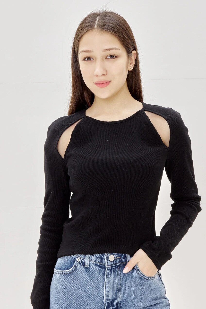 Лонгслив Selfie, размер XS, , черный — фото 1