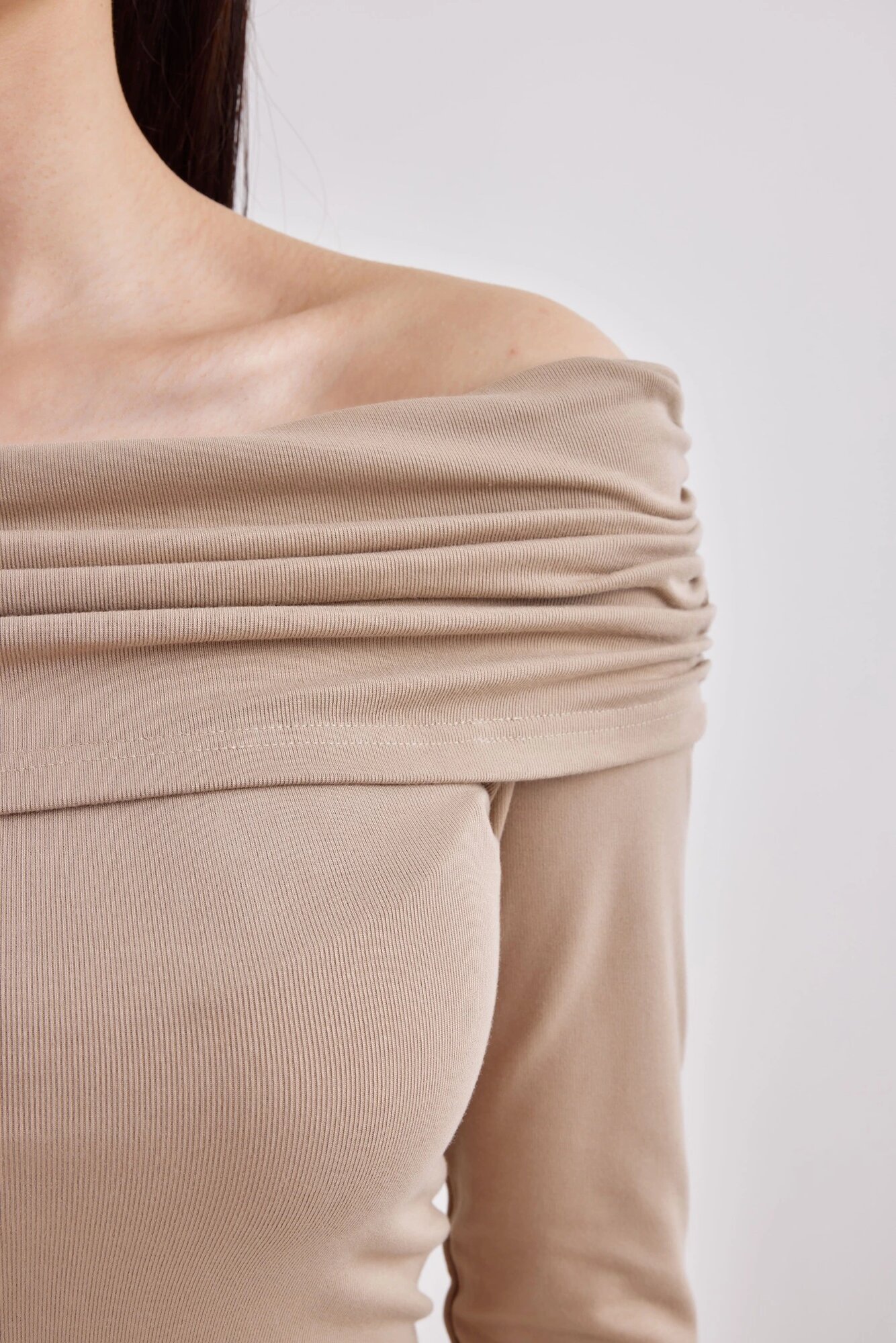 Лонгслив Selfie, размер XS, , бежевый — фото 1