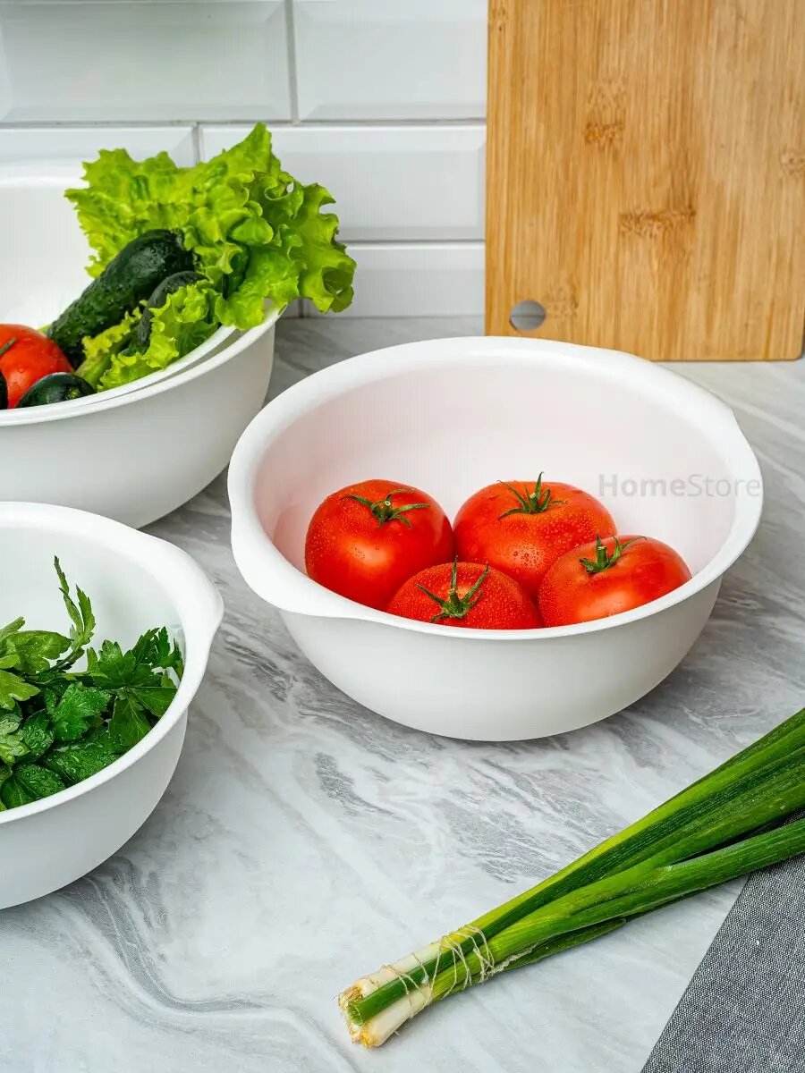 Миски чаши салатники для кухни, 4шт, белые — фото 1