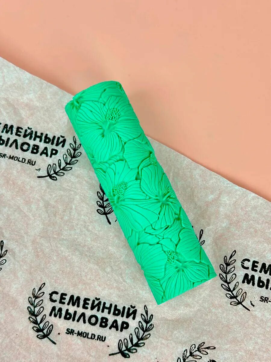 Текстурный ролик для полимерной глины "Цветы" — фото 1