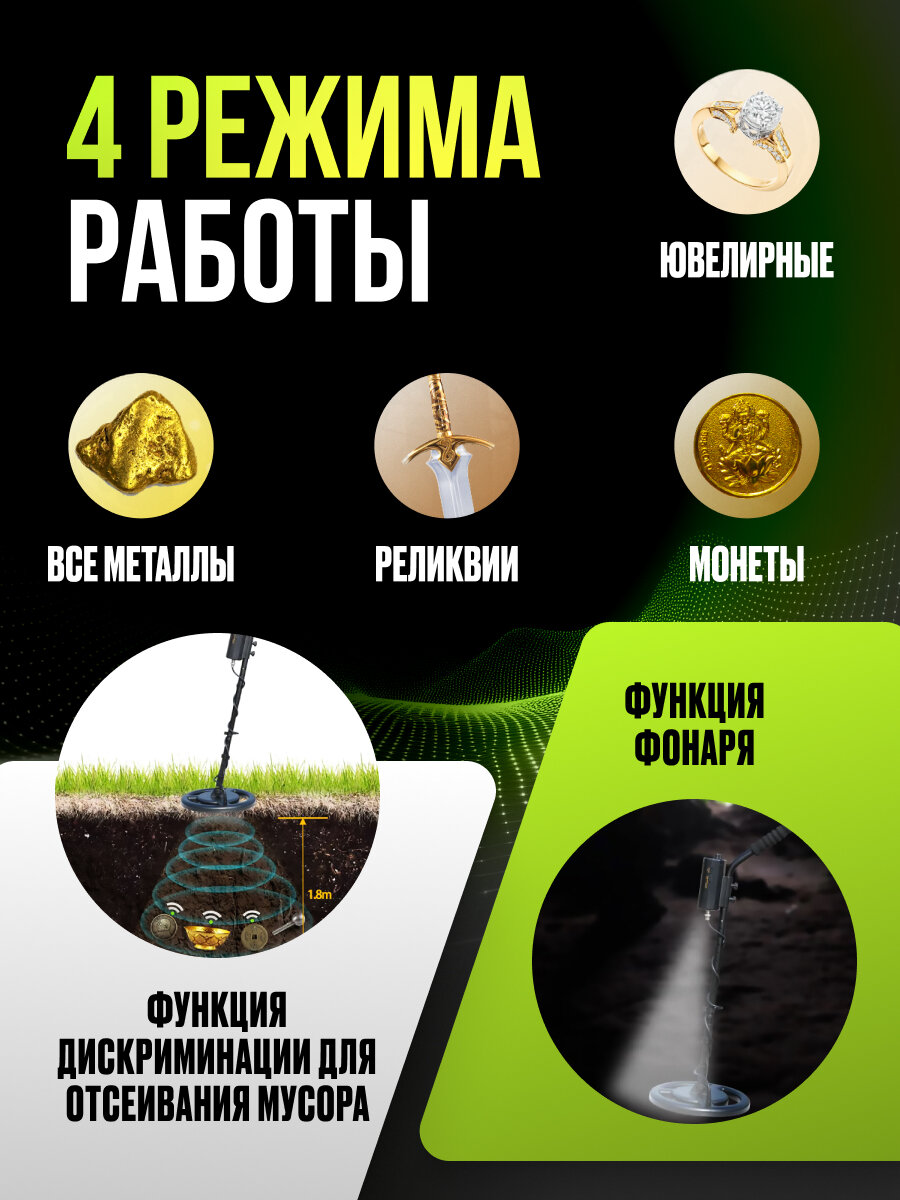 Металлоискатель AR944M Scanner Finder, грунтовый, частота обнаружения 7.2 кГц — фото 1