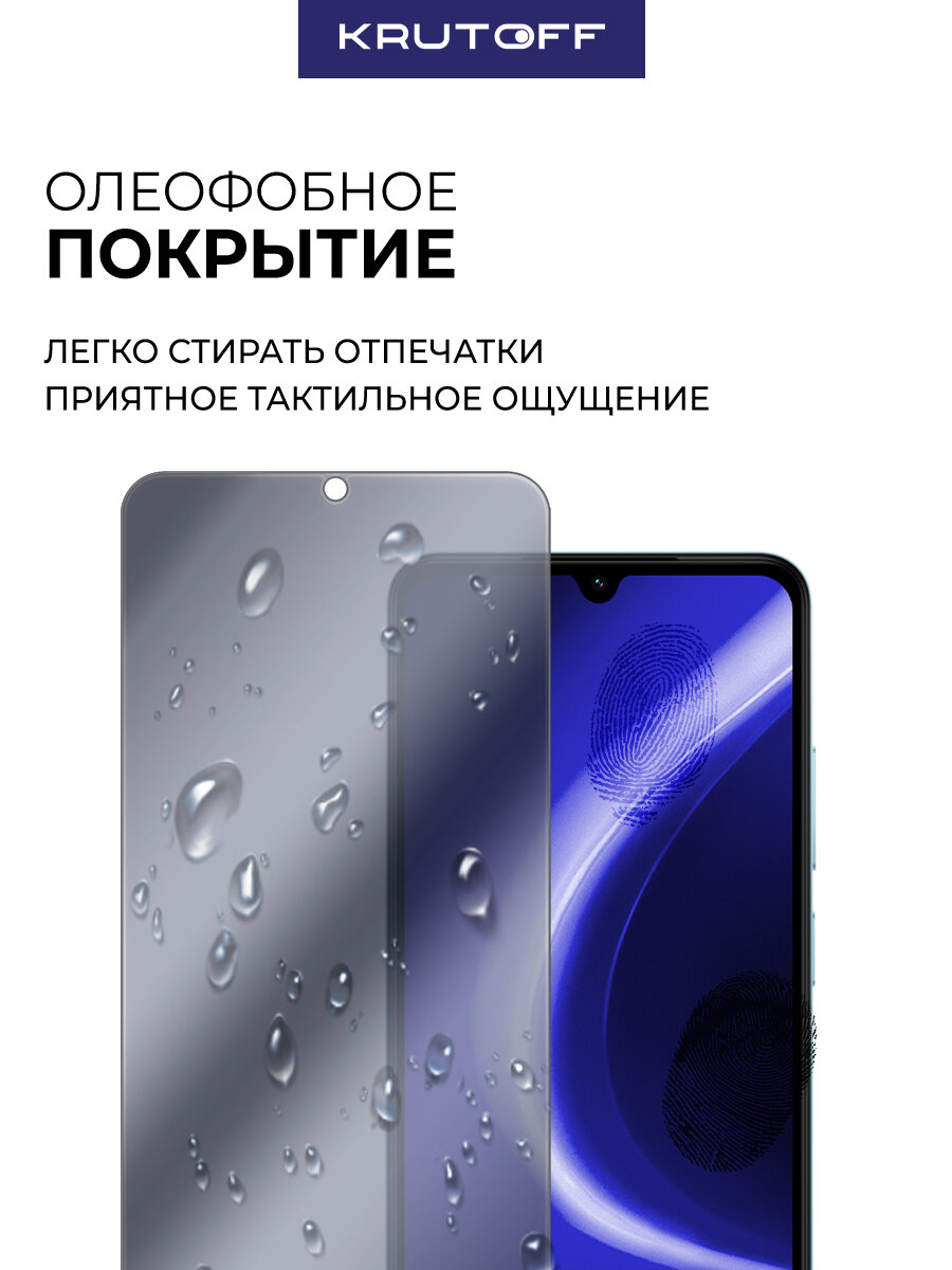 Комплект из 2-х защитных гибридных стекол Антишпион Krutoff для Xiaomi Poco C71 — фото 1