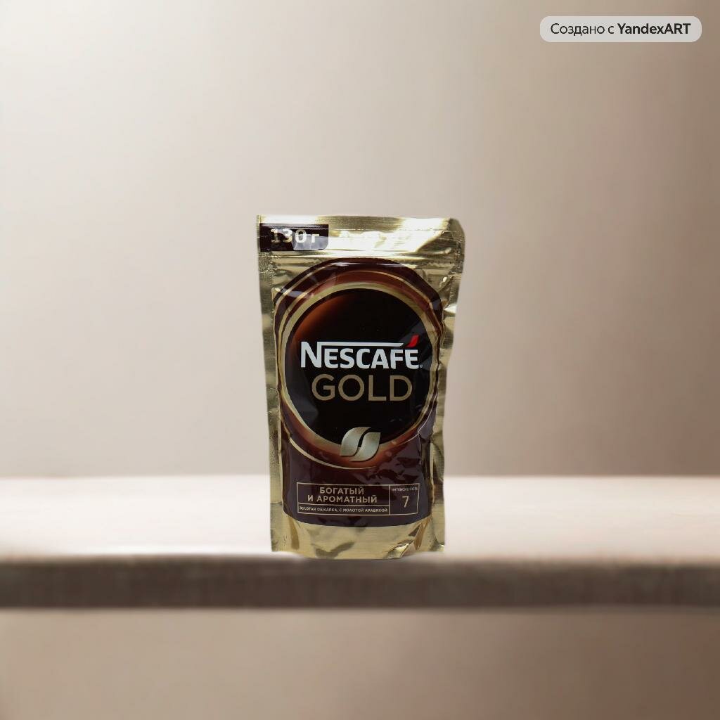 Растворимый кофе Nescafe Gold 130g, интенсивный вкус, 1 упаковка — фото 1