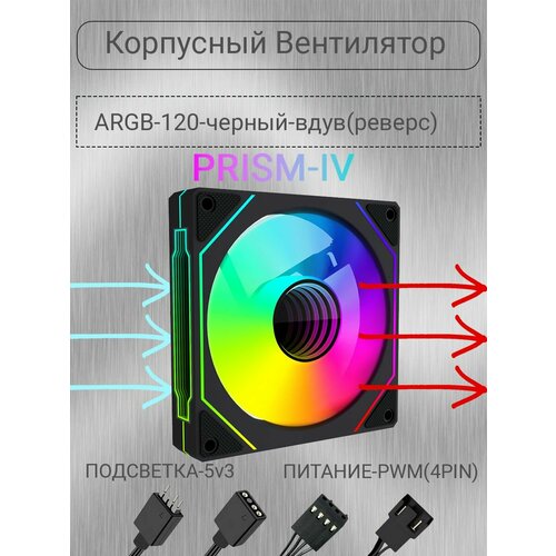 Корпусный вентилятор Prism-4-Pro, A-RGB, 120мм белый на выдув(обычный)