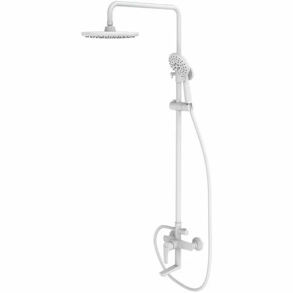 Смеситель с верхним душем и изливом белый матовый Ray IDDIS RAYWT3Fi06