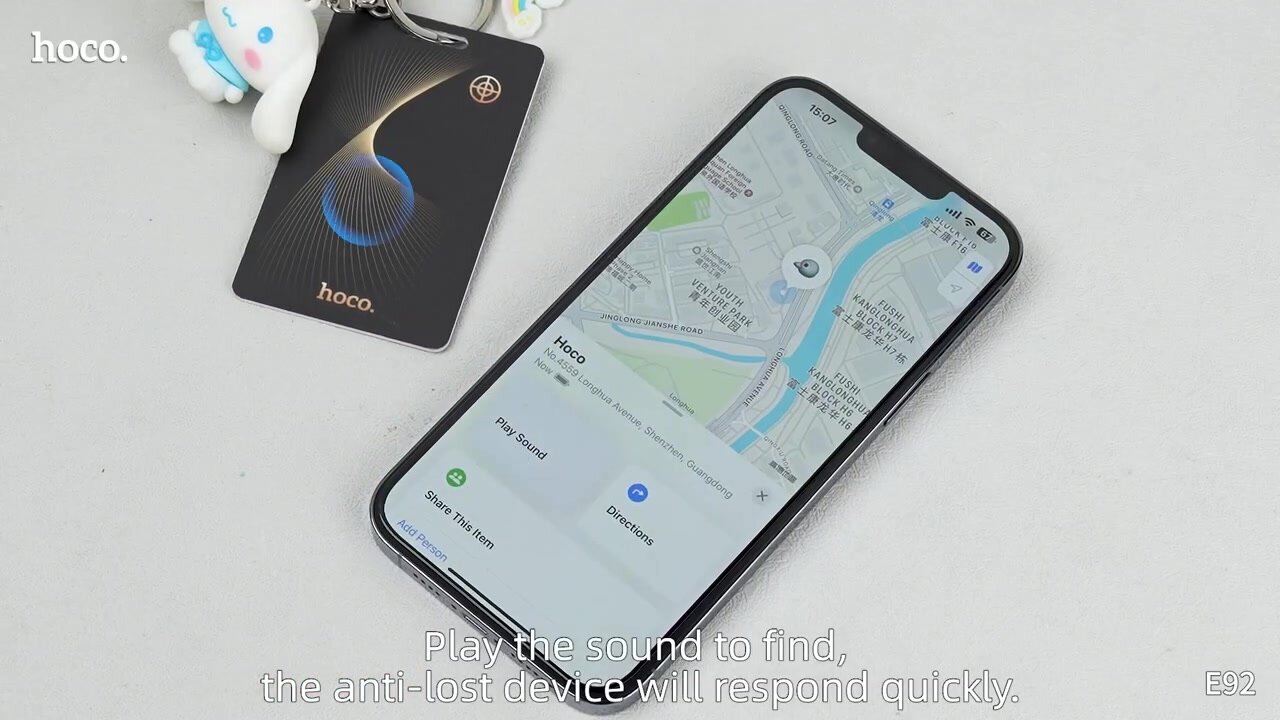 GPS-трекер Hoco E92, смарт-маячок, поддержка Apple Find My, позиционирование, защита от потери, формат AirTag — фото 1