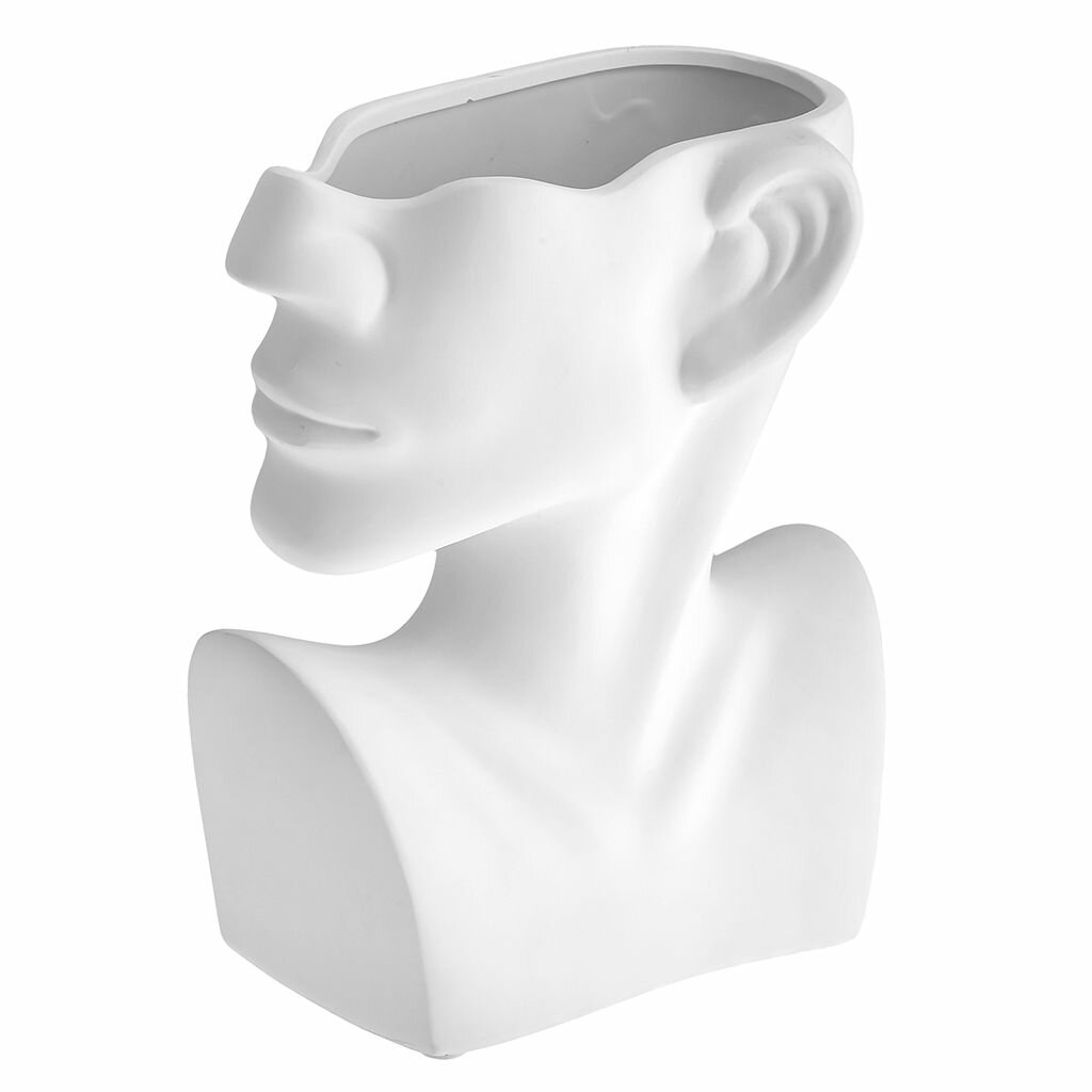 Ваза настольная керамическая "Силуэт" 2,4л, белый, матовая глазурь — фото 1