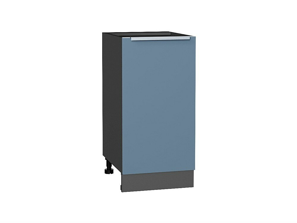 VVT Шкаф нижний с 1-ой дверцей Фьюжн Graphite, Silky Blue, 400 В*Ш*Г 816*400*480, фасад МДФ Silky Blue, корпус Graphite Silky Blue