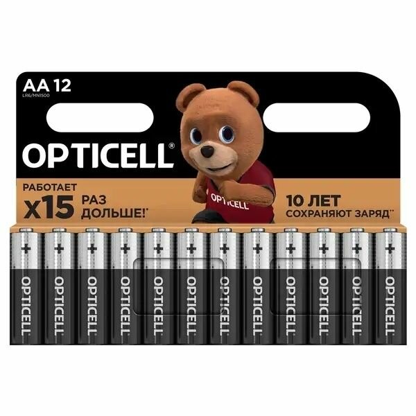 Батарейки алкалиновые Opticell Basic, AA, 12 шт