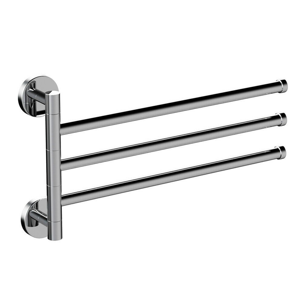 Полотенцедержатель Haiba HB113 360 мм тройной поворотный на шуруп металл хром (539746)