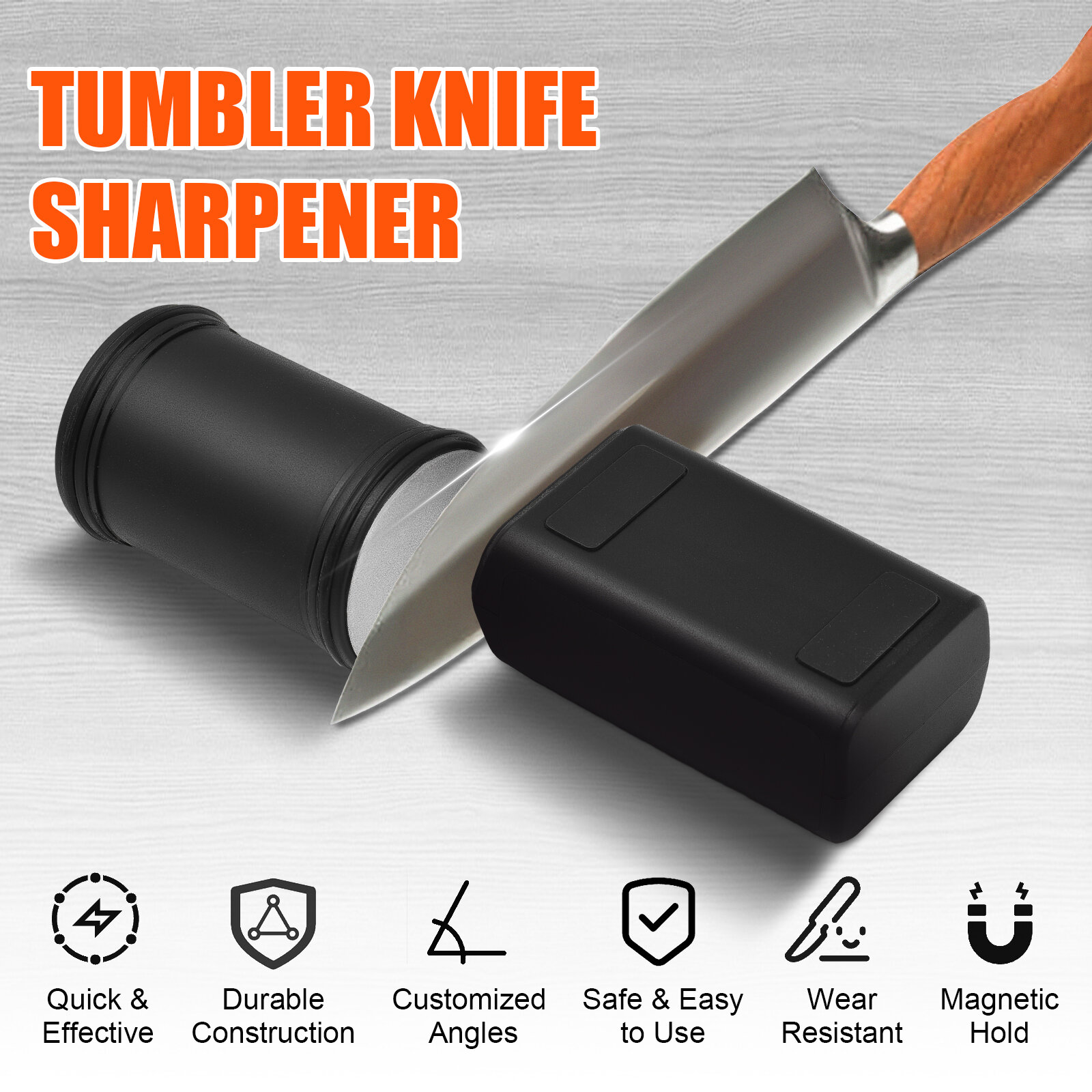 Точилка для ножей Rolling Knife Sharpener Съемная заточка ножей стала проще Система заточки Rolling Knife Sharpening System для карманных ножей / кухонных ножей / набора поварских ножей + 15 и 20 градусов Магнитная подставка для заточки ножей