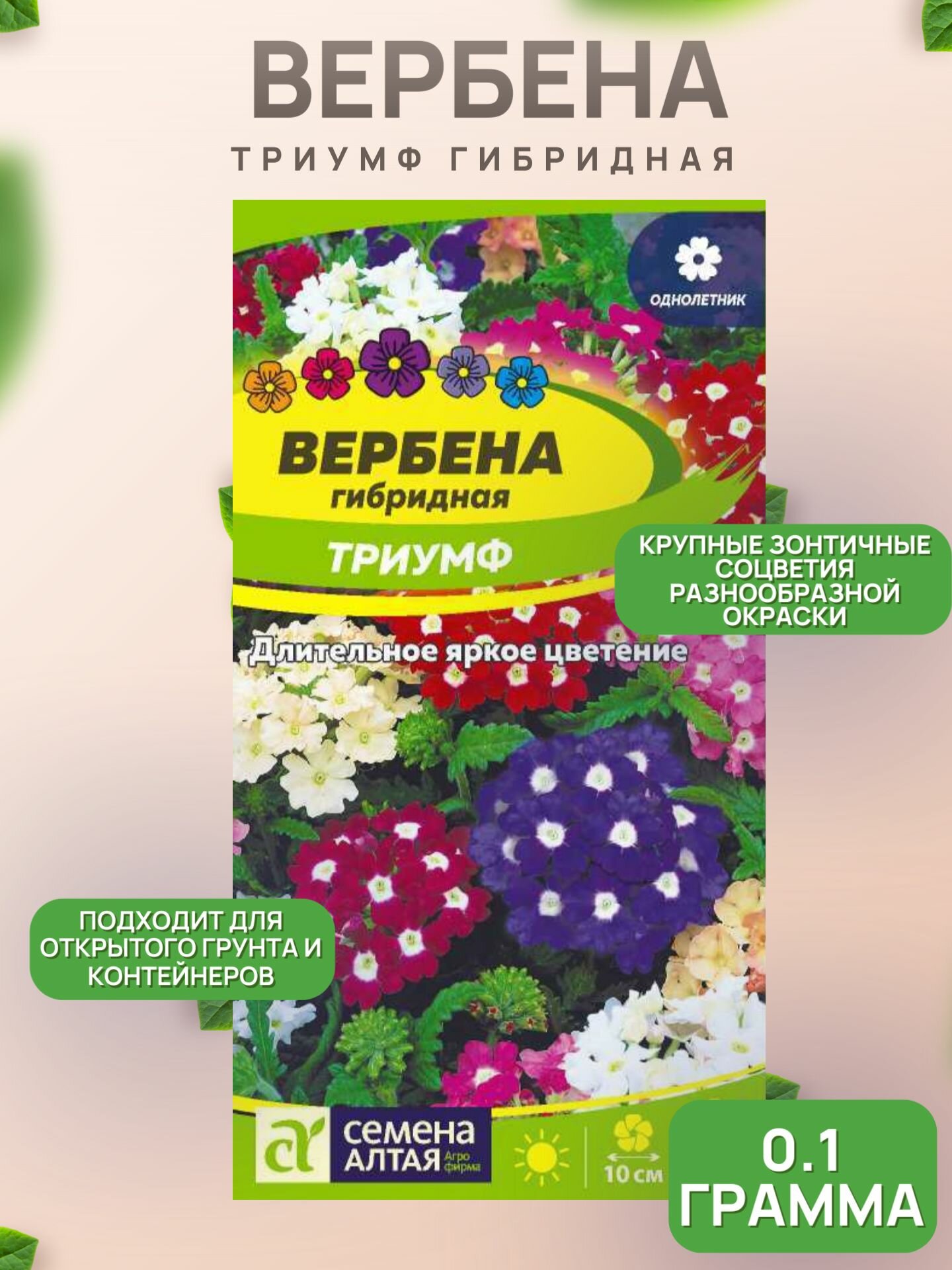Цветы Вербена Триумф гибридная 01г/Сем Алт