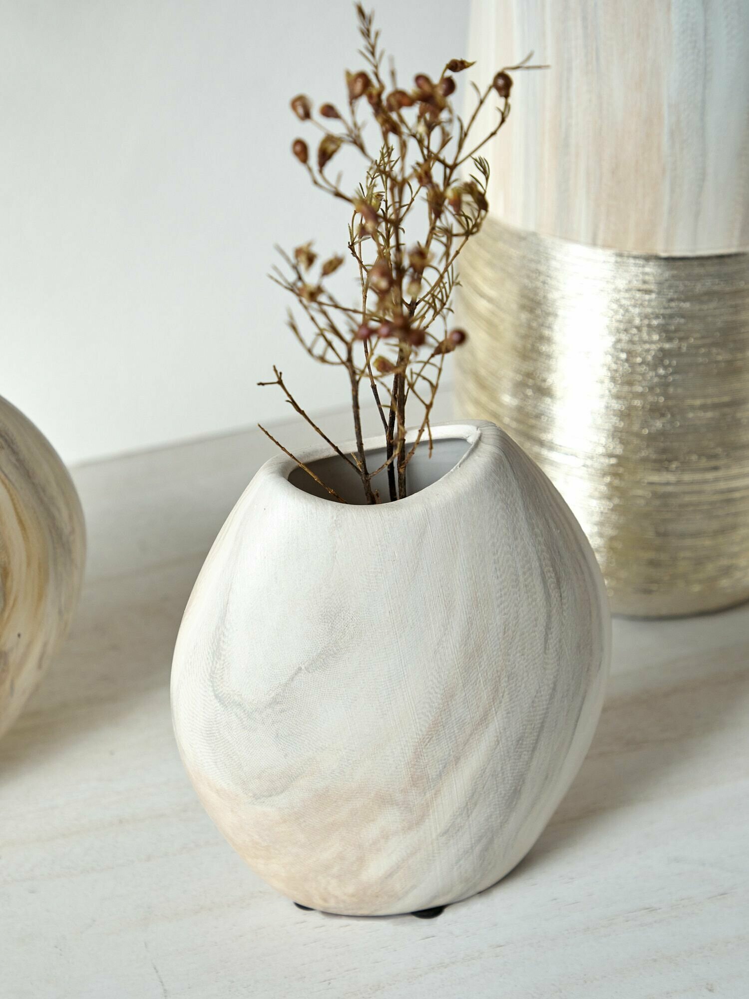 Ваза интерьерная Glasar 74-036, настольная, 14x7x16 см, керамика