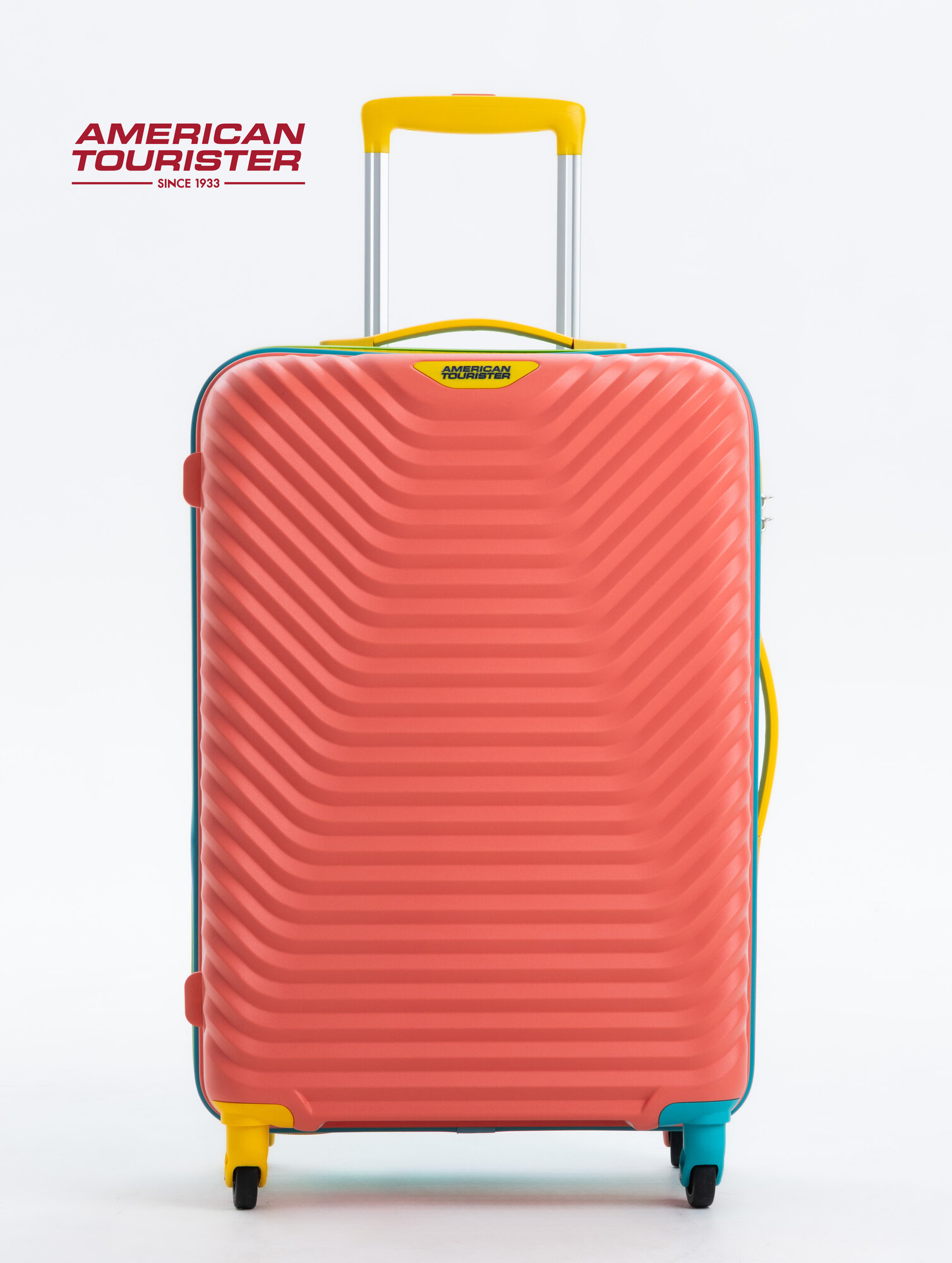 Чемодан American Tourister, 82 л, размер M, коралл — фото 1