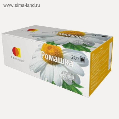 Изображение товара Фиточай Фарм-Продукт "Ромашка", успокаивающий, 20 фильтр-пакетиков