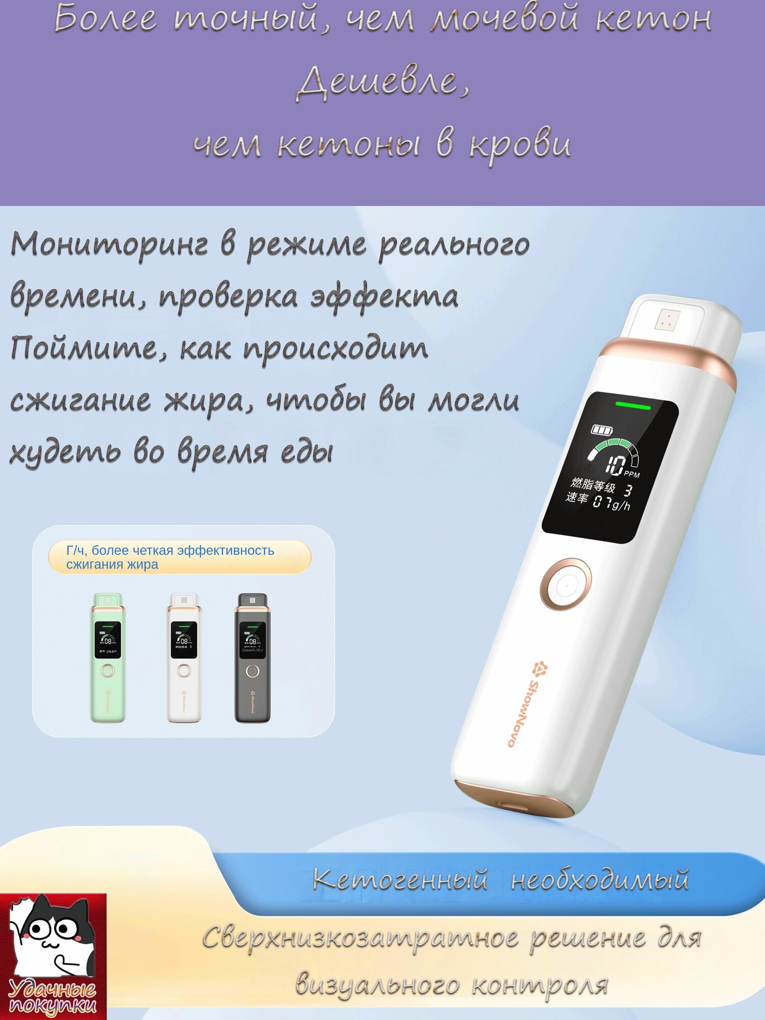 Кетоновый дыхательный детектор, Индикатор уровня кетона анализатор жира для тела, Скорость, с которой сжигается жир