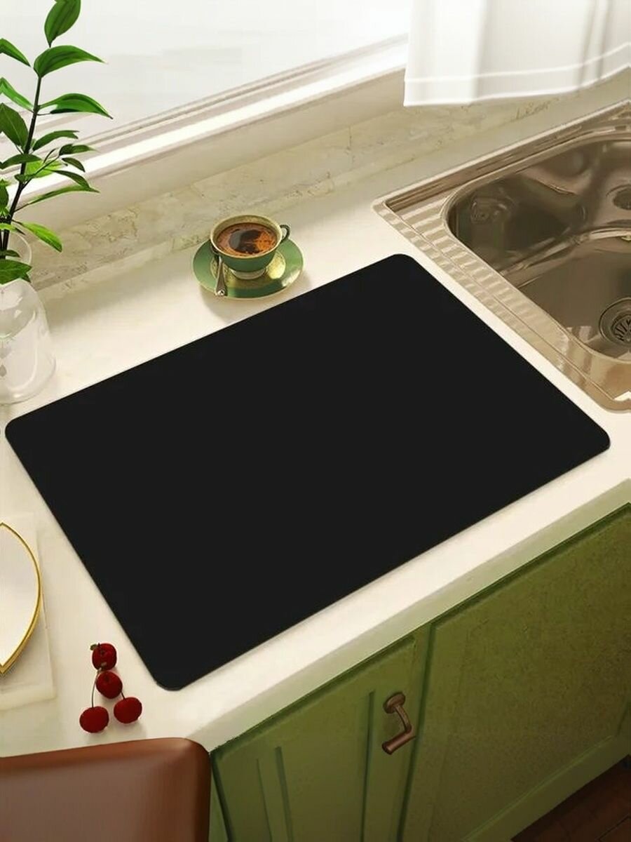 Коврик впитывающий "Диатомит", для сушки посуды, чёрный, 30x40 см — фото 1