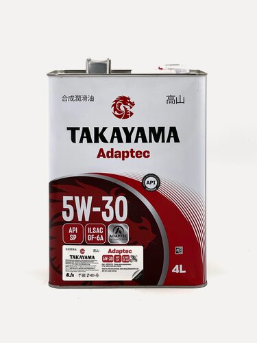 Изображение товара Масло моторное Takayama Adaptec 5w-30 SP GF-6A, синтетическое, 4 литра