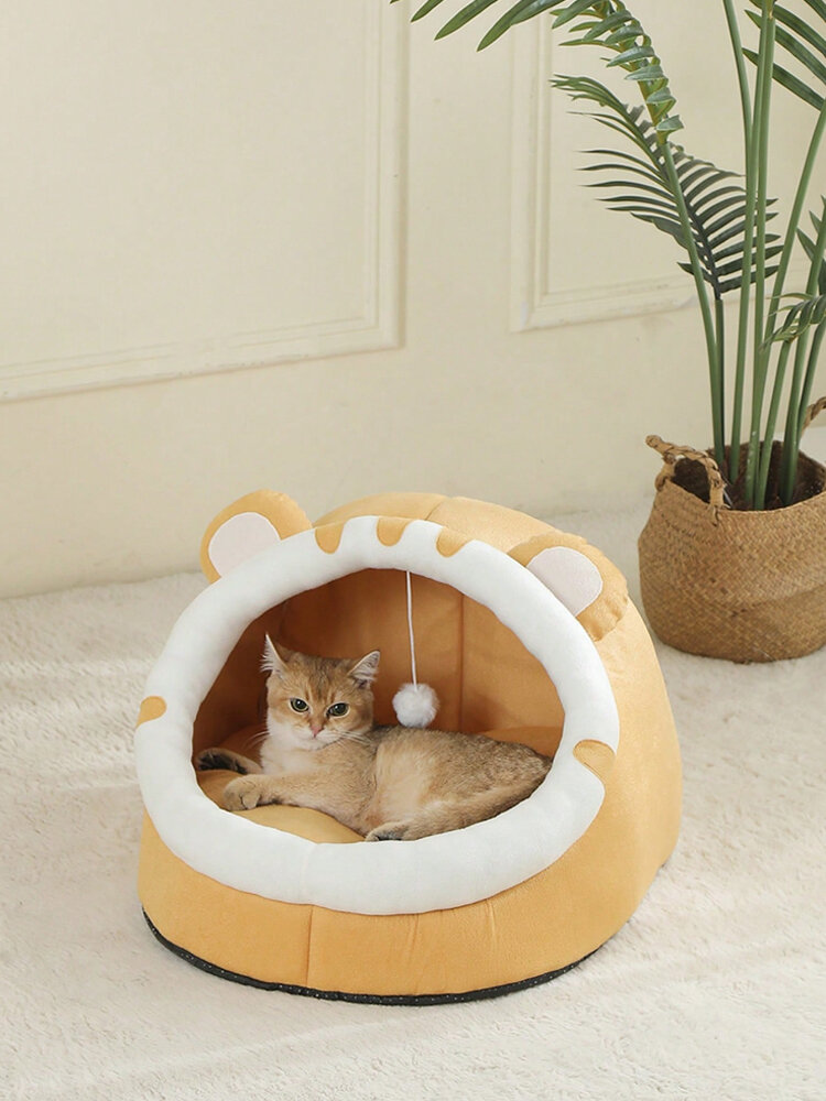 Изображение Кровать для животных, кошачье гнездо，Собач конур，Дом животных. Жёлтый дом.