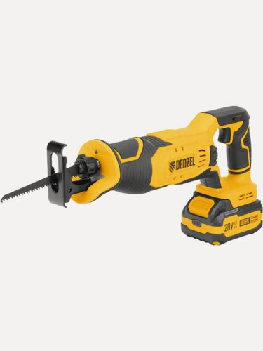 Изображение товара Пила сабельная аккумуляторная Denzel RS-180, Li-Ion, 20 В, желтая/черная