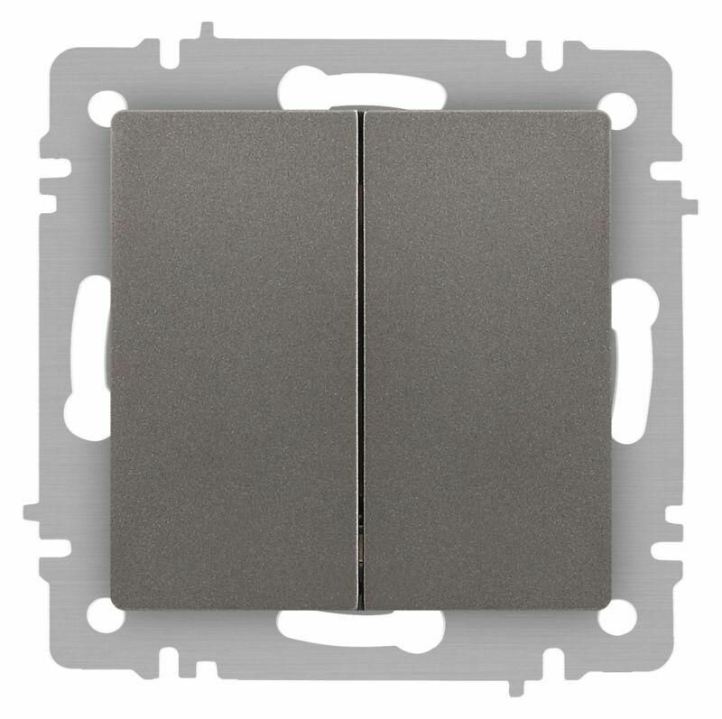 Переключатель 2-кл. СП Accent 6-107-09 10А IP20 250В AL/CU титан Intro Б0063572