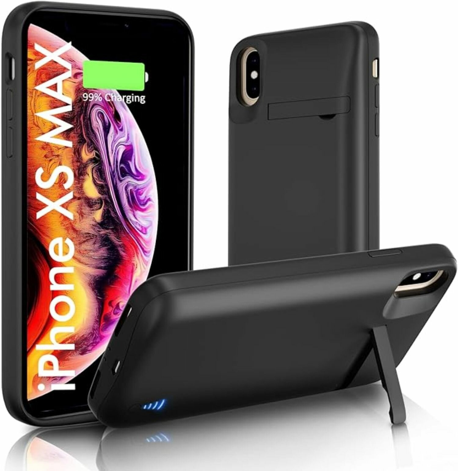 Внешний аккумуляторный чехол для iPhone Xs Max, чехол для зарядки, портативный противоударный блок питания-ROMIKY